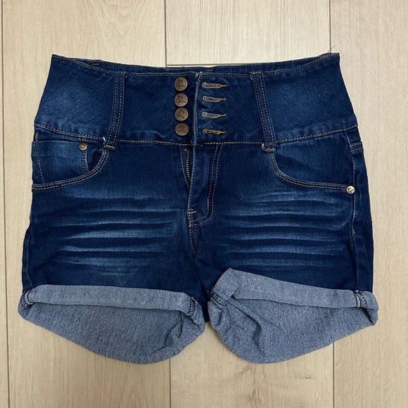 Always Friday Dark Blue Jean Shorts - Size Juniors 5 - Picture 3 of 5